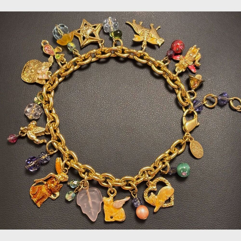 Vtg Kirks Folly Whimsical Kitty Cat Lovers Charm Bracelet